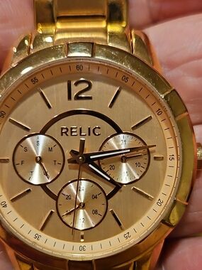 Relic Gold-Tone Chronograph Watch